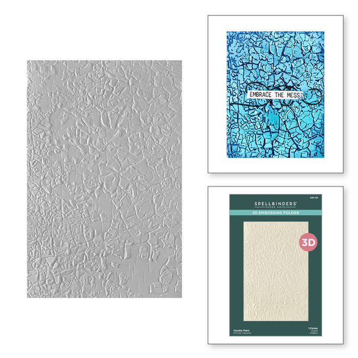 Spellbinders - 3D Embossing Folder - Beautifully Imperfect - Crackle Paint. Available at Embellish Away in Bowmanville Ontario Canada.