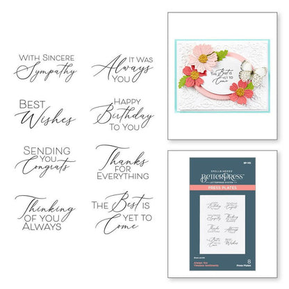 Spellbinders - BetterPress Press Plate - Always You Timeless Sentiments