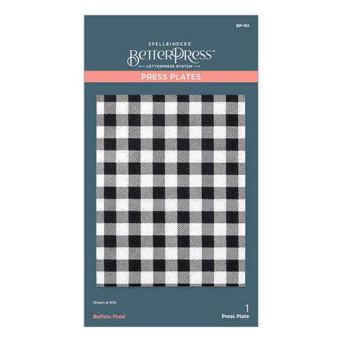 Spellbinders - BetterPress Press Plate - Buffalo Plaid. Buffalo Plaid Press Plate is a classic plaid design that fills the entire plate, adding warmth and whimsy to your projects. Available at Embellish Away located in Bowmanville Ontario Canada.