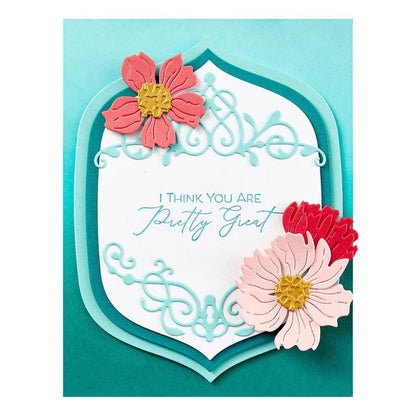 Spellbinders - BetterPress Press Plate - New Beginnings Timeless. Sentiments are expressions of love, friendship, gratitude and more! Available at Embellish Away located in Bowmanville Ontario Canada. Card example by brand ambassador.