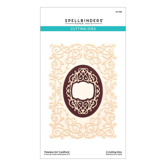 Spellbinders - Etched Dies - Cardfront 5"X7" - Timeless. Timeless 5 x 7 Cardfront Etched Dies are part of the Timeless Collection and is a set of six thin metal cutting dies. Available at Embellish Away located in Bowmanville Ontario Canada.