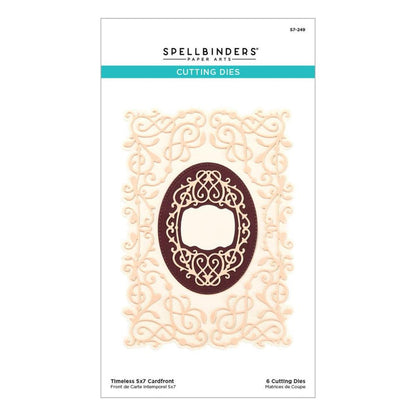 Spellbinders - Etched Dies - Cardfront 5"X7" - Timeless. Timeless 5 x 7 Cardfront Etched Dies are part of the Timeless Collection and is a set of six thin metal cutting dies. Available at Embellish Away located in Bowmanville Ontario Canada.