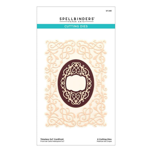 Spellbinders - Etched Dies - Cardfront 5"X7" - Timeless. Timeless 5 x 7 Cardfront Etched Dies are part of the Timeless Collection and is a set of six thin metal cutting dies. Available at Embellish Away located in Bowmanville Ontario Canada.