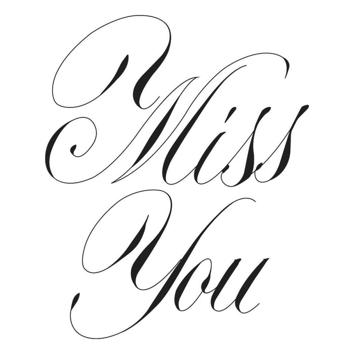 Spellbinders - Press Plate By Paul Antonio - Copperplate - Miss You. Copperplate Miss You Press Plate is from the Copperplate Everyday Sentiments Collection by Paul Antonio. Available at Embellish Away located in Bowmanville Ontario Canada.