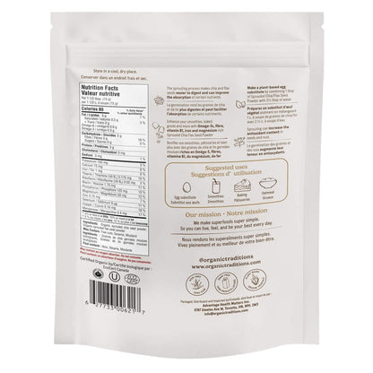 Organic Traditions Sprouted Chia & Flax Seed Powder Back