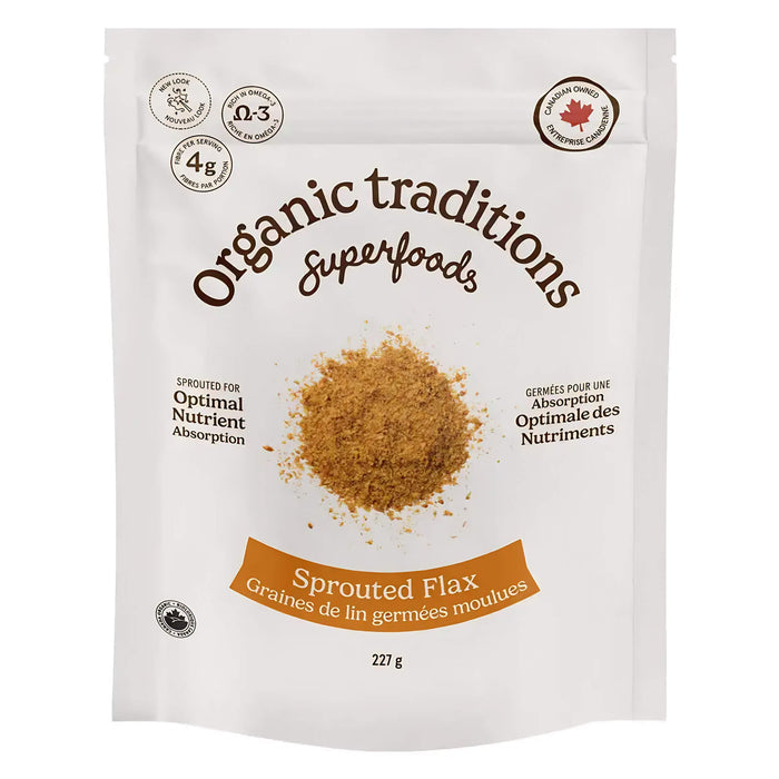 Package of Organic Traditions Sprouted Flax Seed Powder 227g