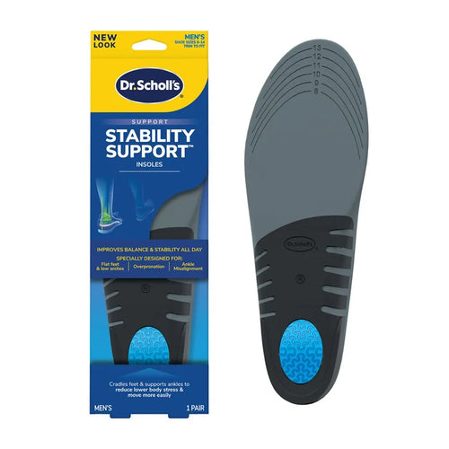 Support insoles pair, gray insert with blue heel pad and textured underside