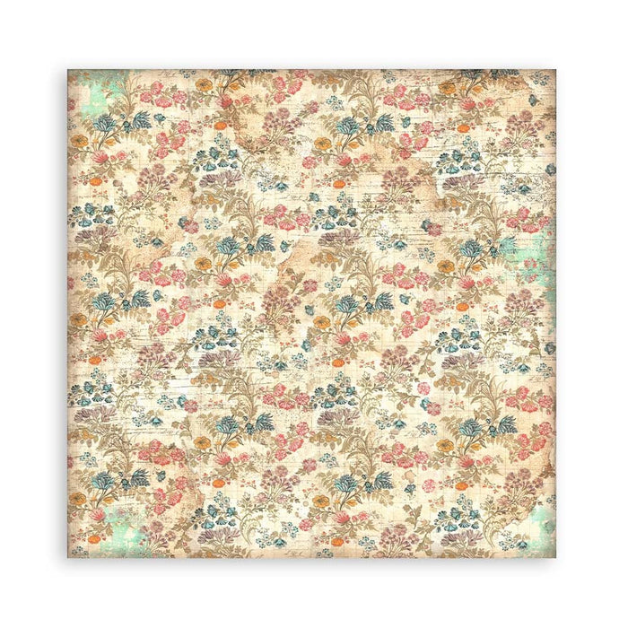 Stamperia Polyester Fabric 12"X12" 4/Pkg - Christmas Greetings