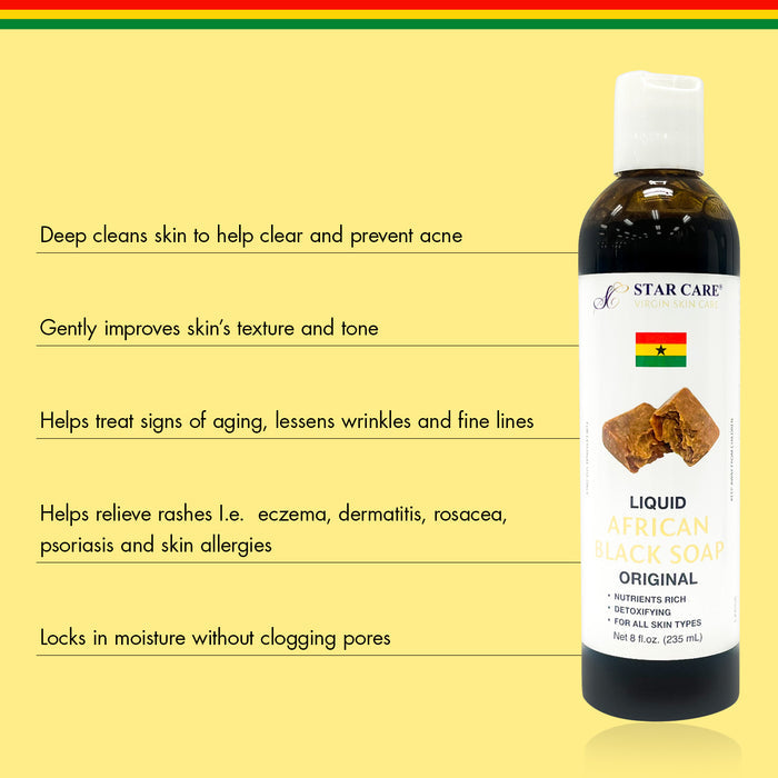 Star Care Virgin Liquid African Black Soap 8oz/235ml