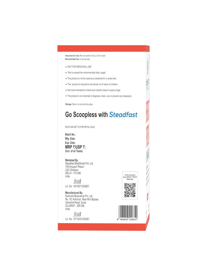 Steadfast Nutrition HerbFast Fast-Release Whey Protein - Chocolate (60 Sachets)