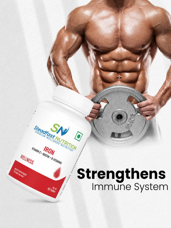 Steadfast Nutrition Iron with Vitamin C, Biotin & B Vitamins (60 Tablets)