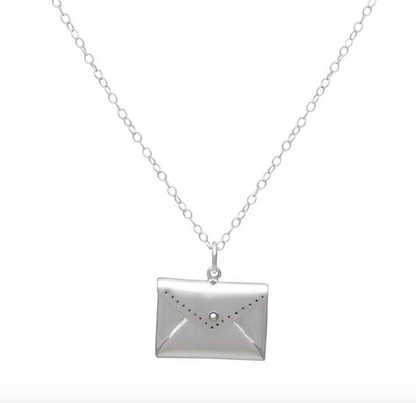 Sterling Silver Envelope Locket Necklace