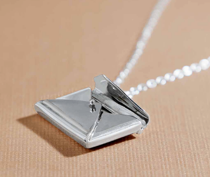 Sterling Silver Envelope Locket Necklace