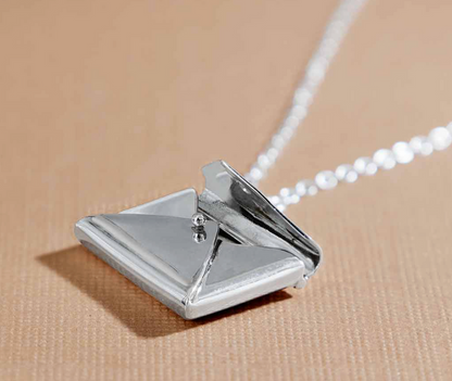 Sterling Silver Envelope Locket Necklace