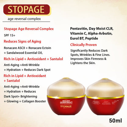 Stopage-Age Reversal Treatment - Reduces Signs of Aging & Control Wrinkles, Rejuvenating, Night Cream for Glowing & Youthful Skin with Goodness of Essential Oil - Keya Seth Aromatherapy