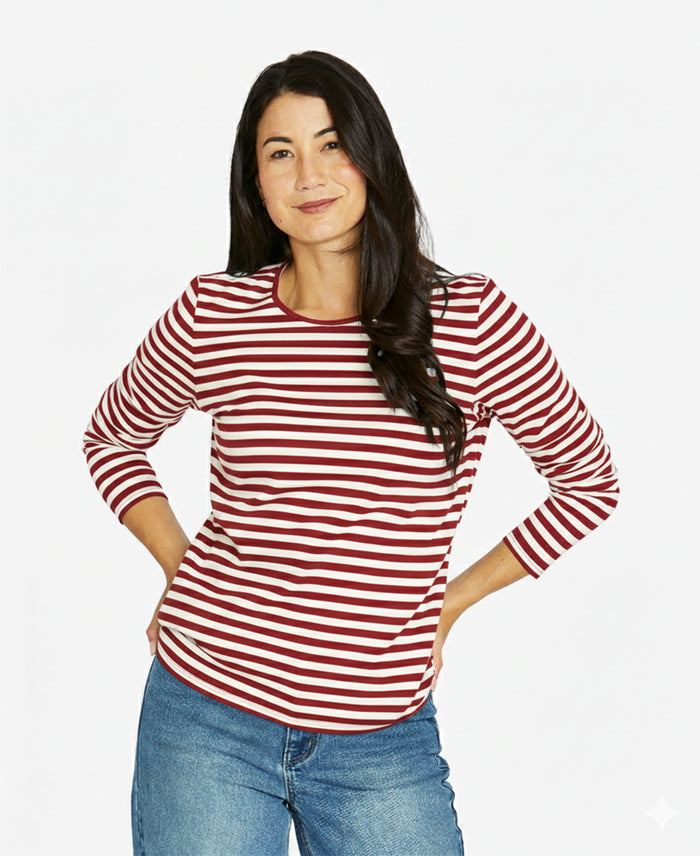 Stripe L/S Crew Tee