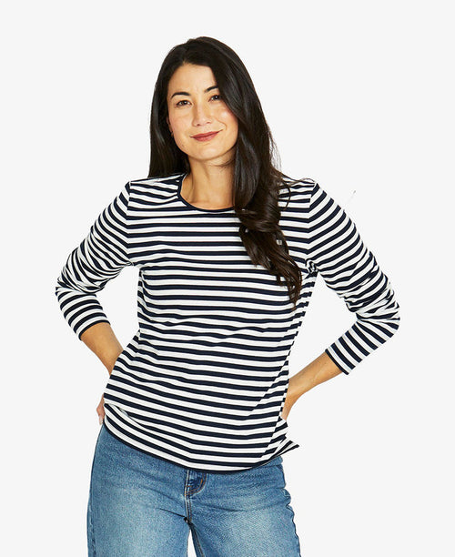 Stripe L/S Crew Tee