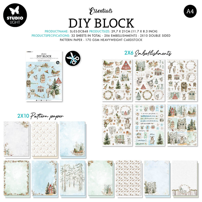 Studio Light Essentials DIY Block -Nr. 48, Snowy Christmas