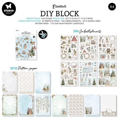 Studio Light Essentials DIY Block -Nr. 48, Snowy Christmas