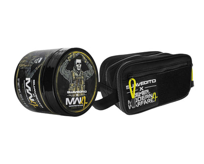 Suavecito X Call of Duty Pomade Firme Hold and Dopp Bag on a white background