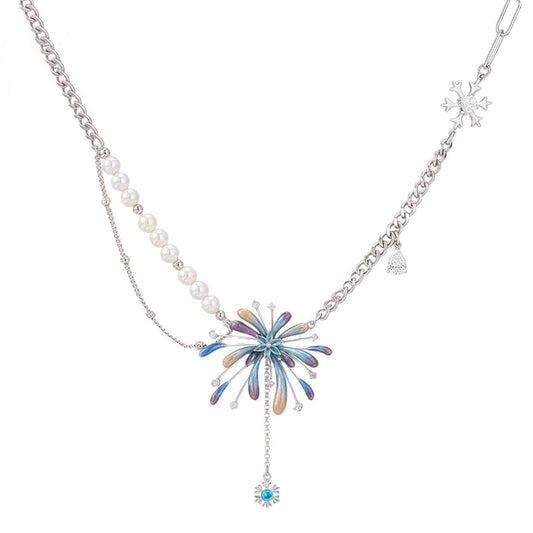 SUMIYAKI Fireworks Collection Unique Handmade Pearl Choker Necklace T4744