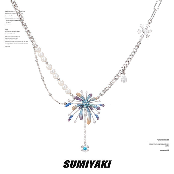 SUMIYAKI Fireworks Collection Unique Handmade Pearl Choker Necklace T4744