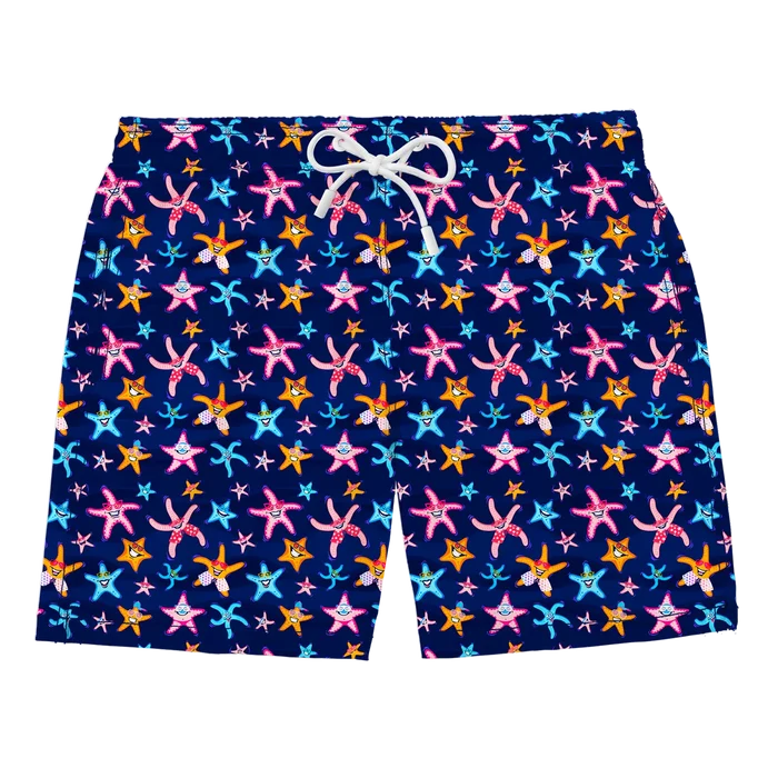 Nachhaltige Herren-Badehose aus recyceltem Material – Modell Super Starfish von Noah*s Ocean.