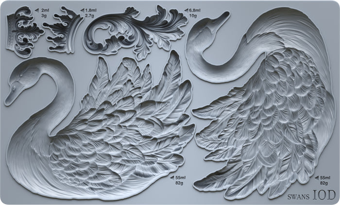 Swans - 6x10 Mould - Iron Orchid Designs