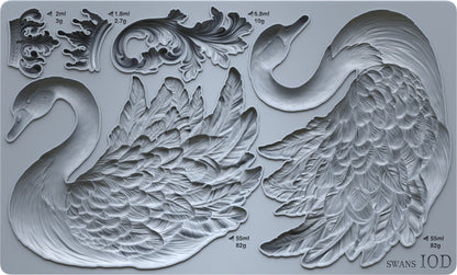 Swans - 6x10 Mould - Iron Orchid Designs