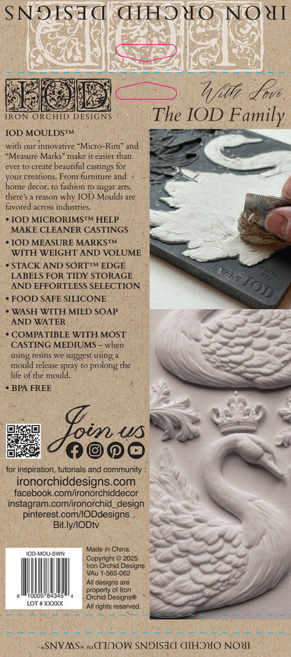 Swans - 6x10 Mould - Iron Orchid Designs