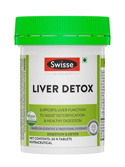 Swisse Liver Detox with 500mg Milk Thistle, Turmeric & Choline for Protection Against Fatty Deposits (30 Tablets)