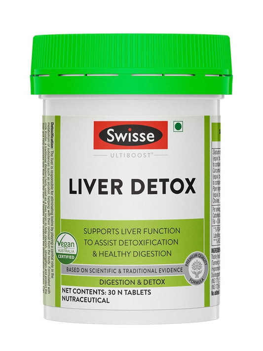 Swisse Liver Detox with 500mg Milk Thistle, Turmeric & Choline for Protection Against Fatty Deposits (30 Tablets)