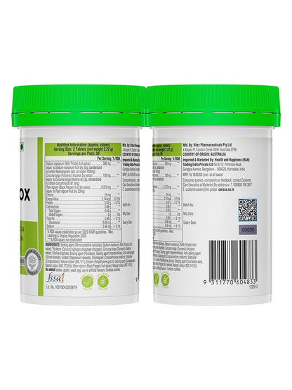 Swisse Liver Detox with 500mg Milk Thistle, Turmeric & Choline for Protection Against Fatty Deposits (30 Tablets)