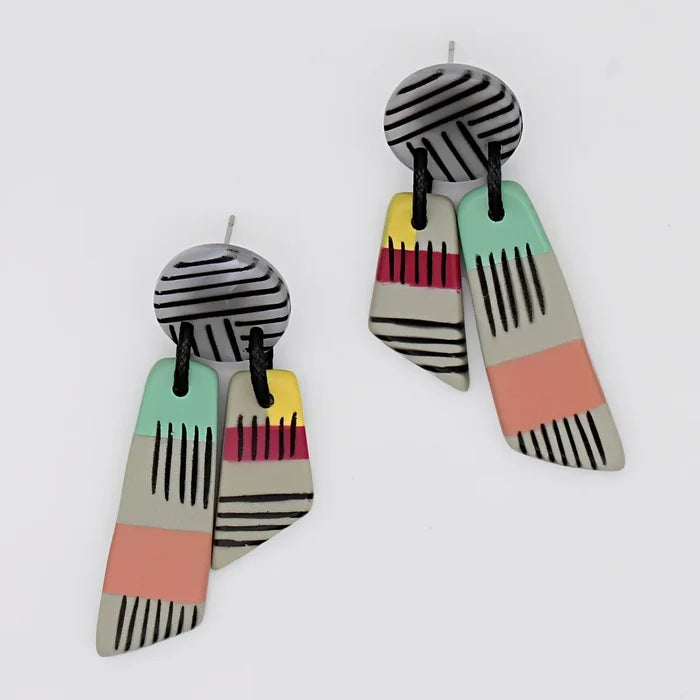 Sylca Vivid Hues Geometric Earrings