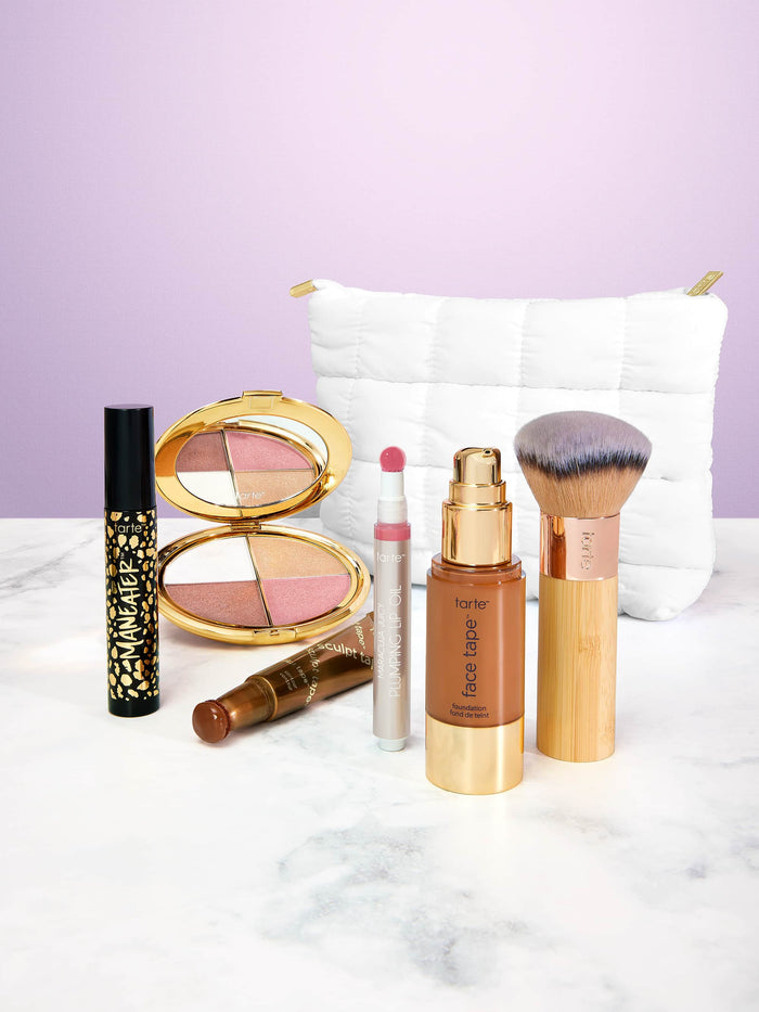 tarte™ puffy makeup bag in white