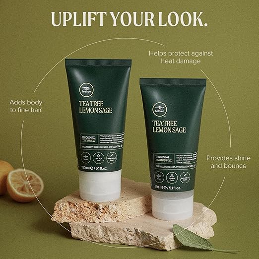 Tea Tree Lemon Sage Thickening Treatment, Volumizing Hair Mask, For Fine Hair, 5.1 fl. oz
