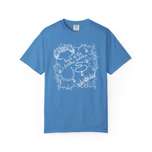 thtgrlreads officially licensed comfort colors graphic tee from the Wolves of Ruin collection featuring a white vintage-style illustration and handwritten script design, offered by Printify.