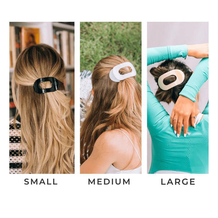 TELETIES Round Flat Hair Clip Jet Black