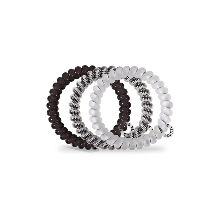 TELETIES Spiral Hair Coil Silver Flames Hair Ties
