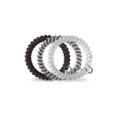 TELETIES Spiral Hair Coil Silver Flames Hair Ties