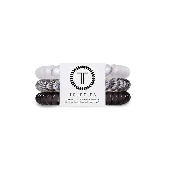 TELETIES Spiral Hair Coil Silver Flames Hair Ties