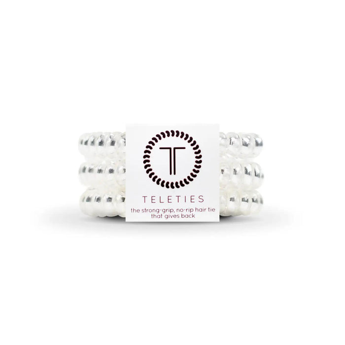TELETIES Spiral Hair Coils Crystal Clear Hair Ties