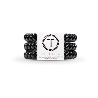 TELETIES Spiral Hair Coils  Jet Black Hair Ties