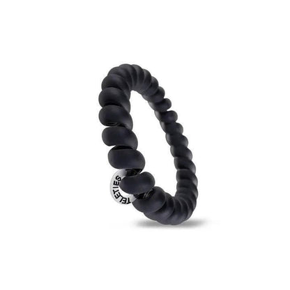 TELETIES Spiral Hair Coils Matt Black Hair Ties