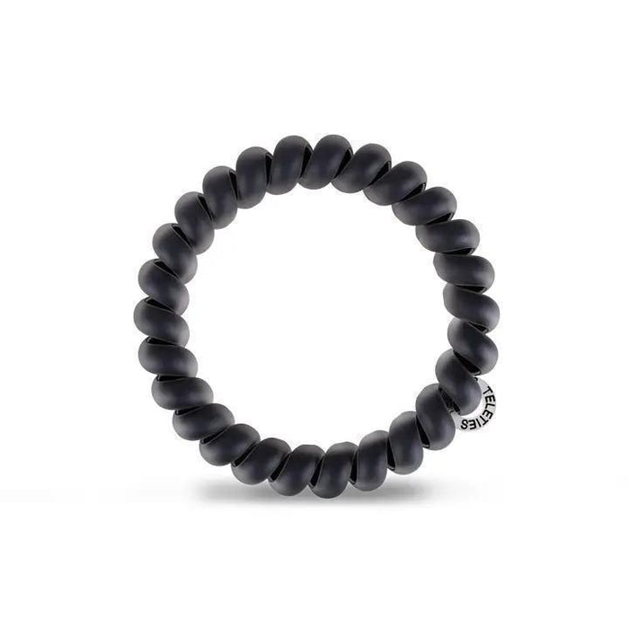 TELETIES Spiral Hair Coils Matt Black Hair Ties