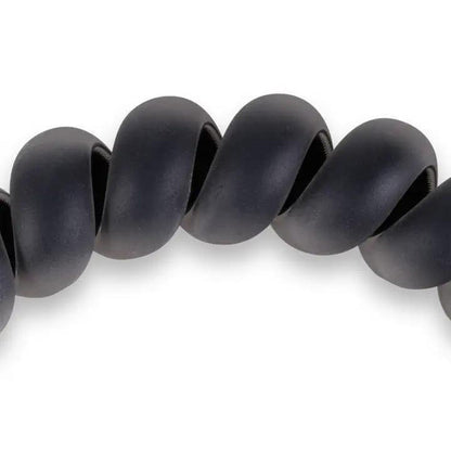 TELETIES Spiral Hair Coils Matt Black Hair Ties