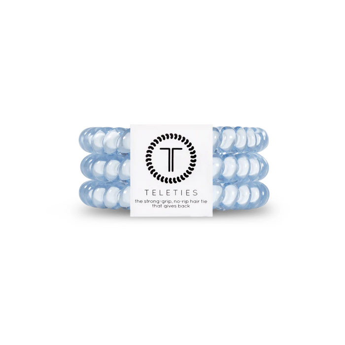 TELETIES Spiral Hair Coils Washed Denim Hair Ties