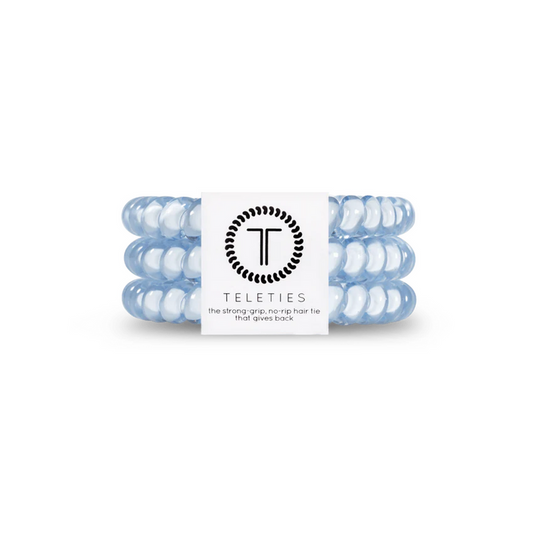 TELETIES Spiral Hair Coils Washed Denim Hair Ties