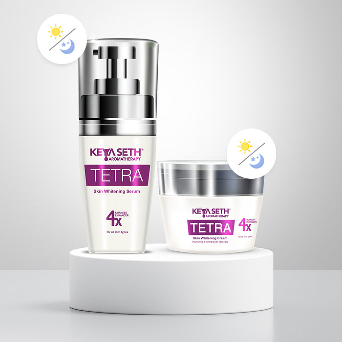 Tetra Skin Whitening Serum with RonaCare VTA, Niacinamide & Alpha Arbutin- Rejuvenates Skin Complexion, Quick Absorbing, Radiant Glow - Keya Seth Aromatherapy