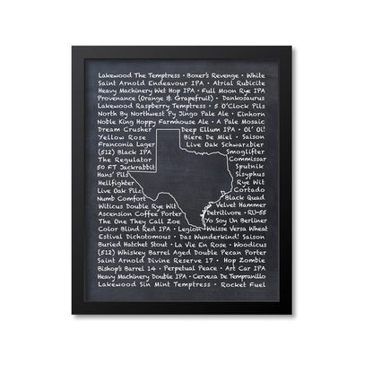 Texas Beer Map Art Print